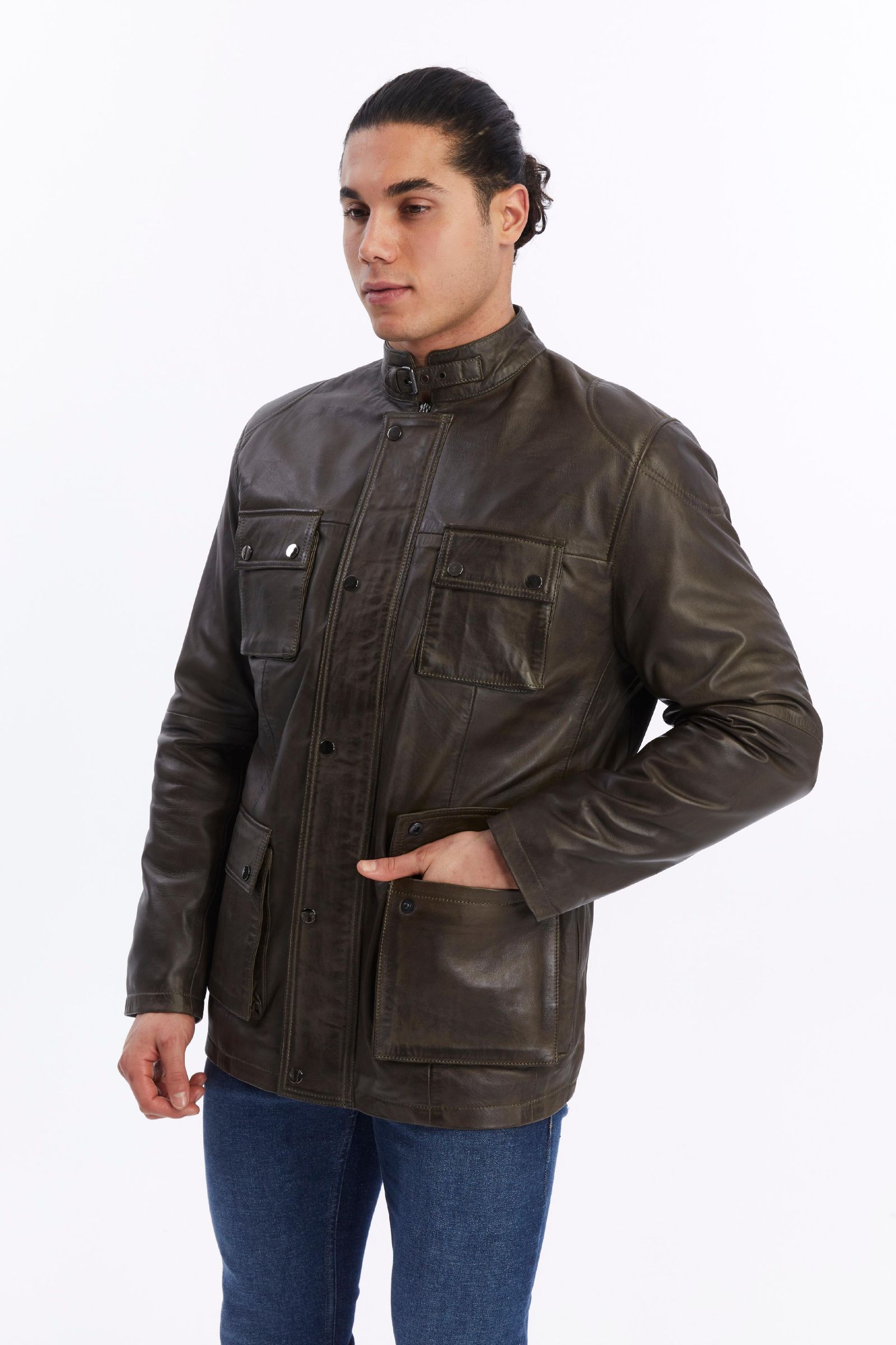 Furniq UK Men's Enzo Premium British Suede Lightweight Snap-Front Shirt Jacket