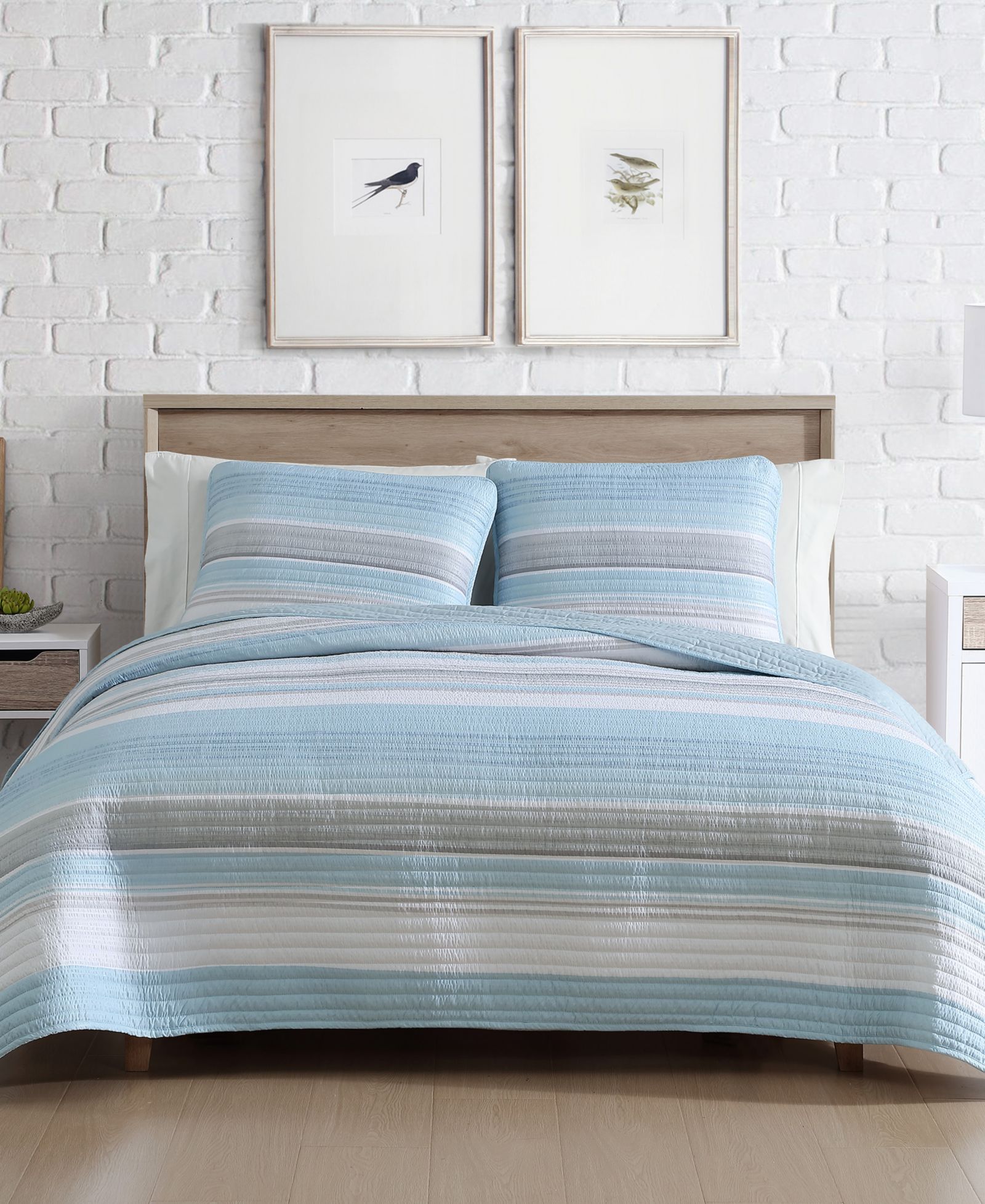 Beatrice Home Fashions Coralinn Stripe набор из 2 стеганых покрывал Twin