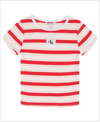 Calvin Klein Детский 7-16 Striped Round Neck T-Shirt