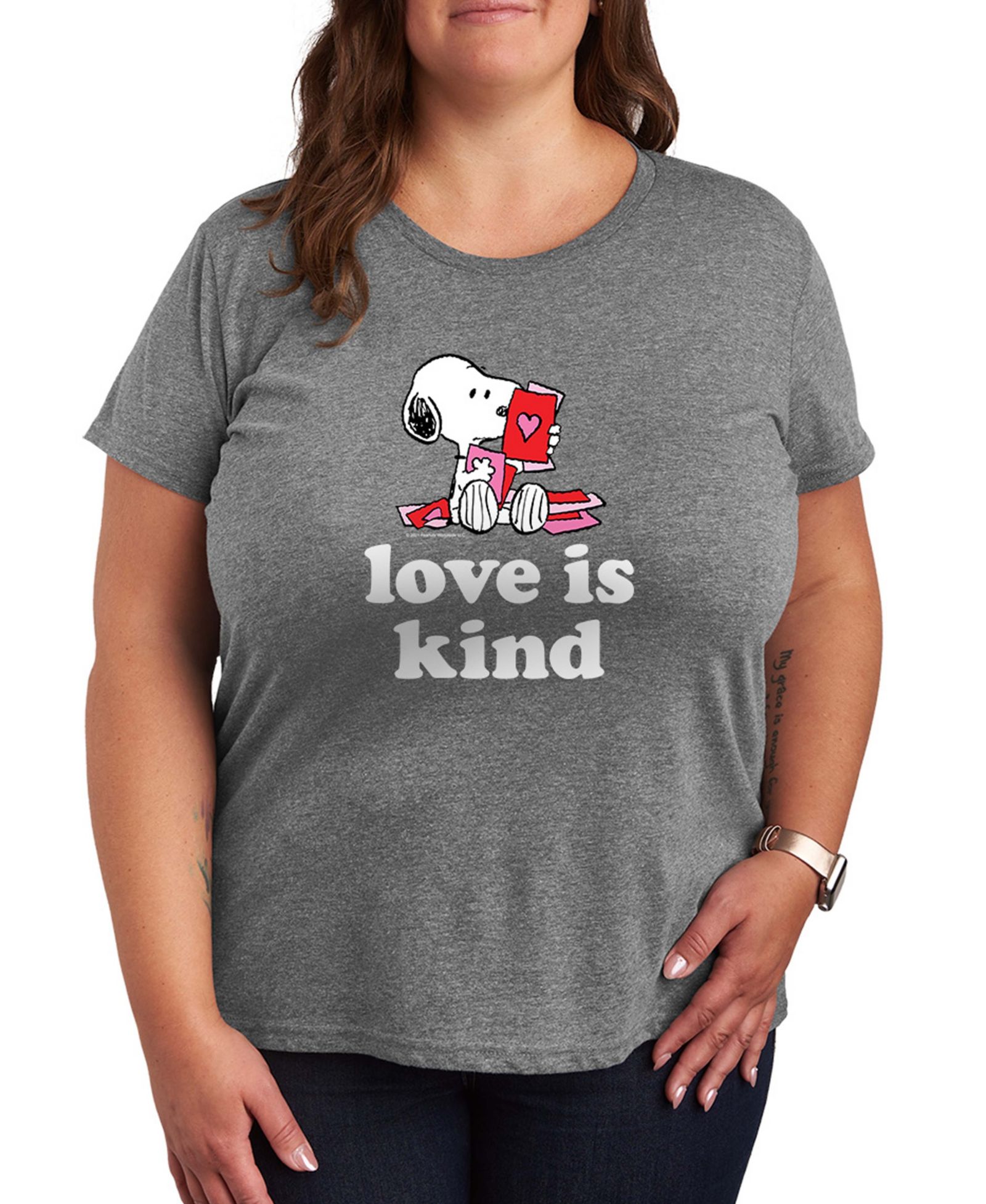 Женская футболка Hybrid Apparel Peanuts Snoopy Valentine Love Is Kind Short-Sleeve