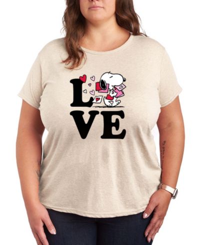 Женская футболка Hybrid Apparel Peanuts Love Snoopy с коротким рукавом с графическим принтом