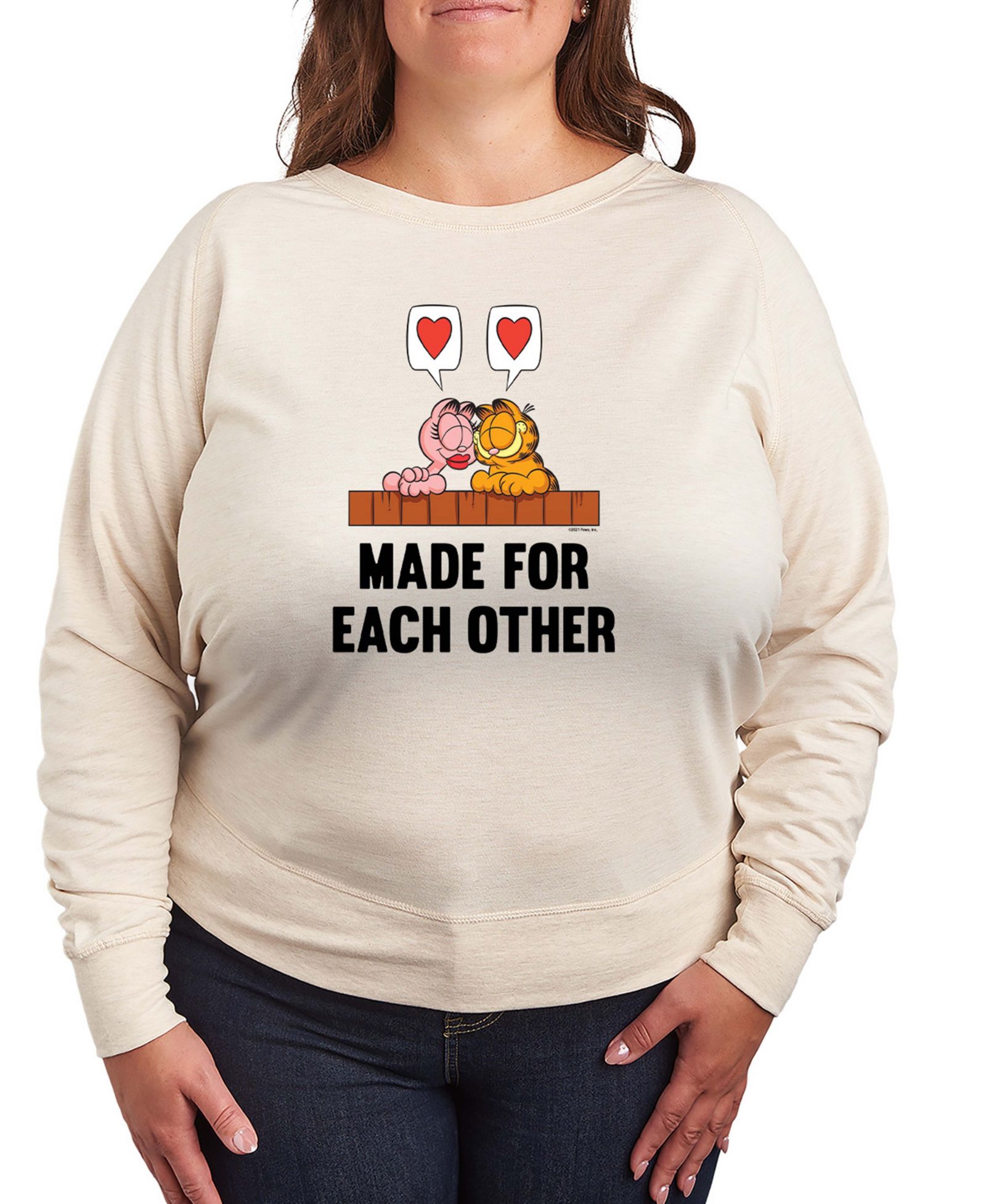 Женская футболка Hybrid Apparel Garfield And Arlene Made For Each Other French Terry Long-Sleeve