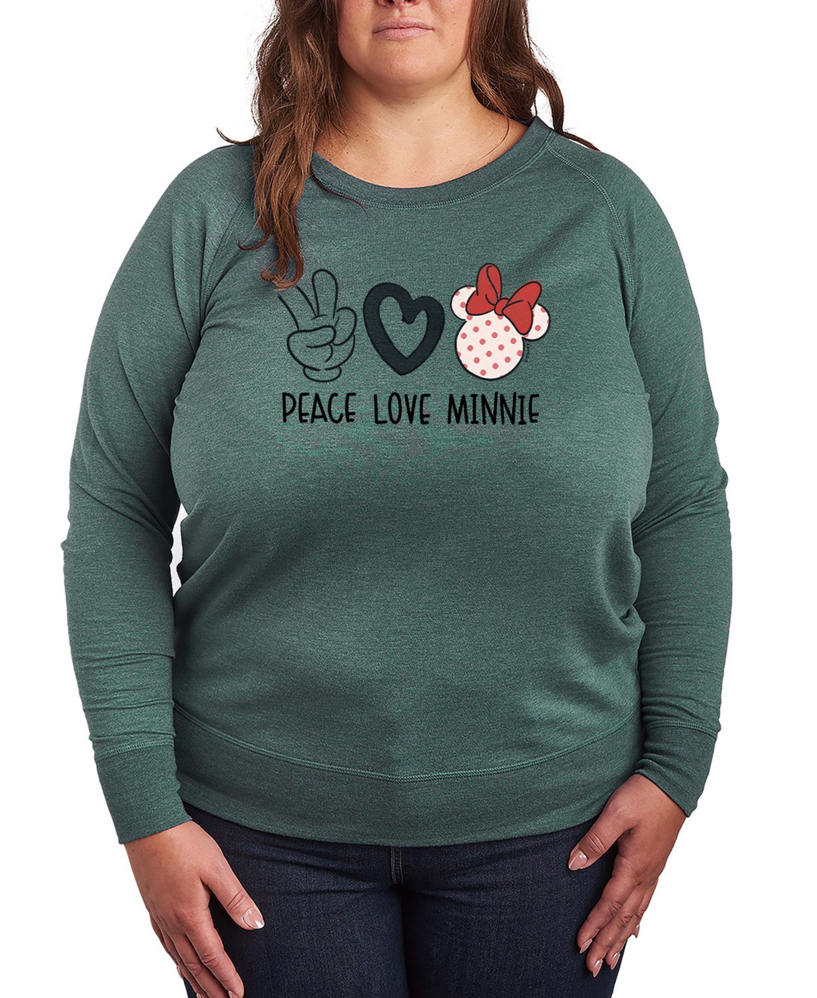 Женская футболка Hybrid Apparel Peace Love Minnie из футера с длинным рукавом