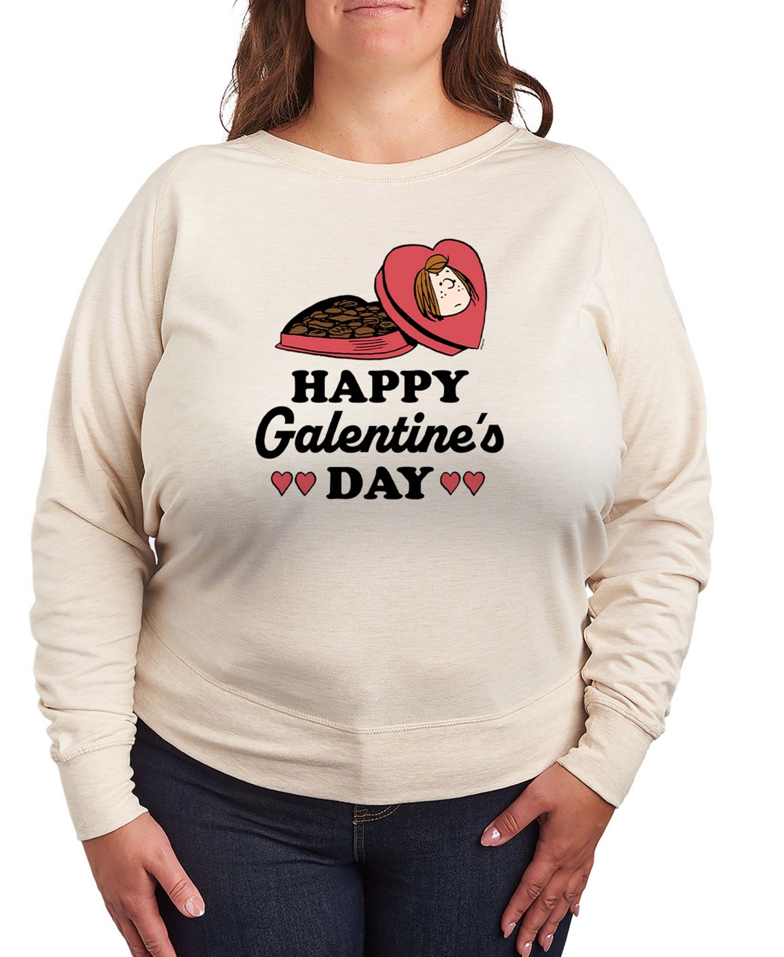 Женская футболка Hybrid Apparel Peanuts Peppermint Patty Happy Galentines Day French Terry Long-Sleeve