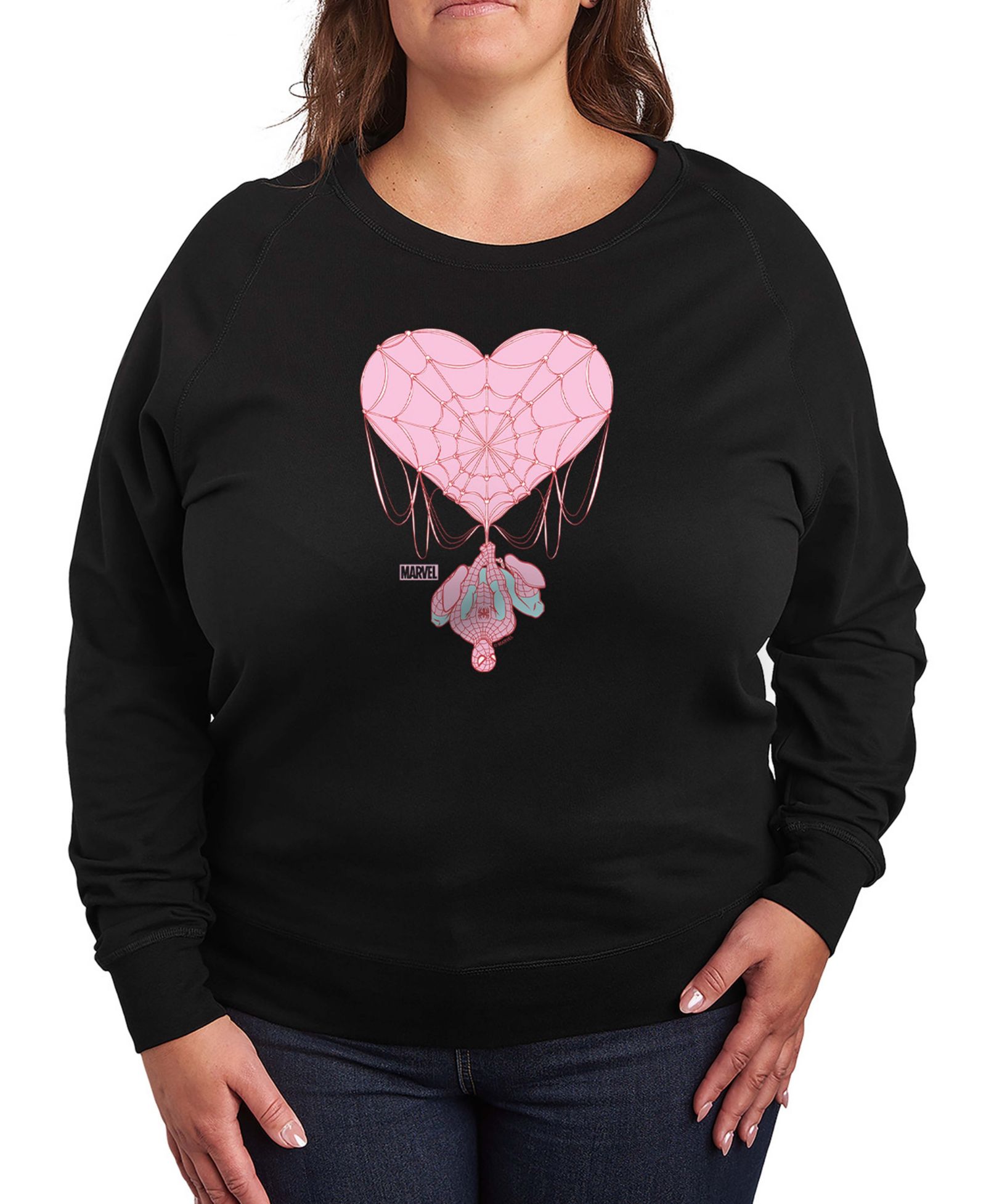 Женская футболка Hybrid Apparel Marvel Spider-Man Heart Web French Terry Long-Sleeve