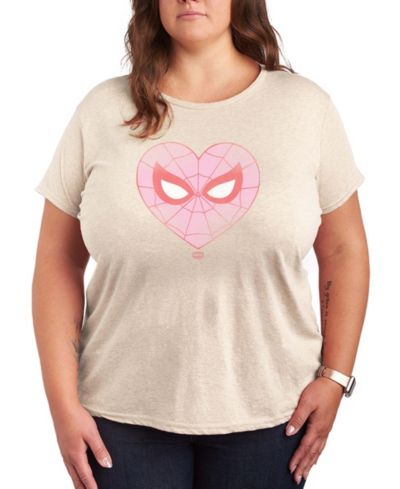 Hybrid Apparel Women's Spider-Man Heart Faded Short-Sleeve Graphic T-Shirt