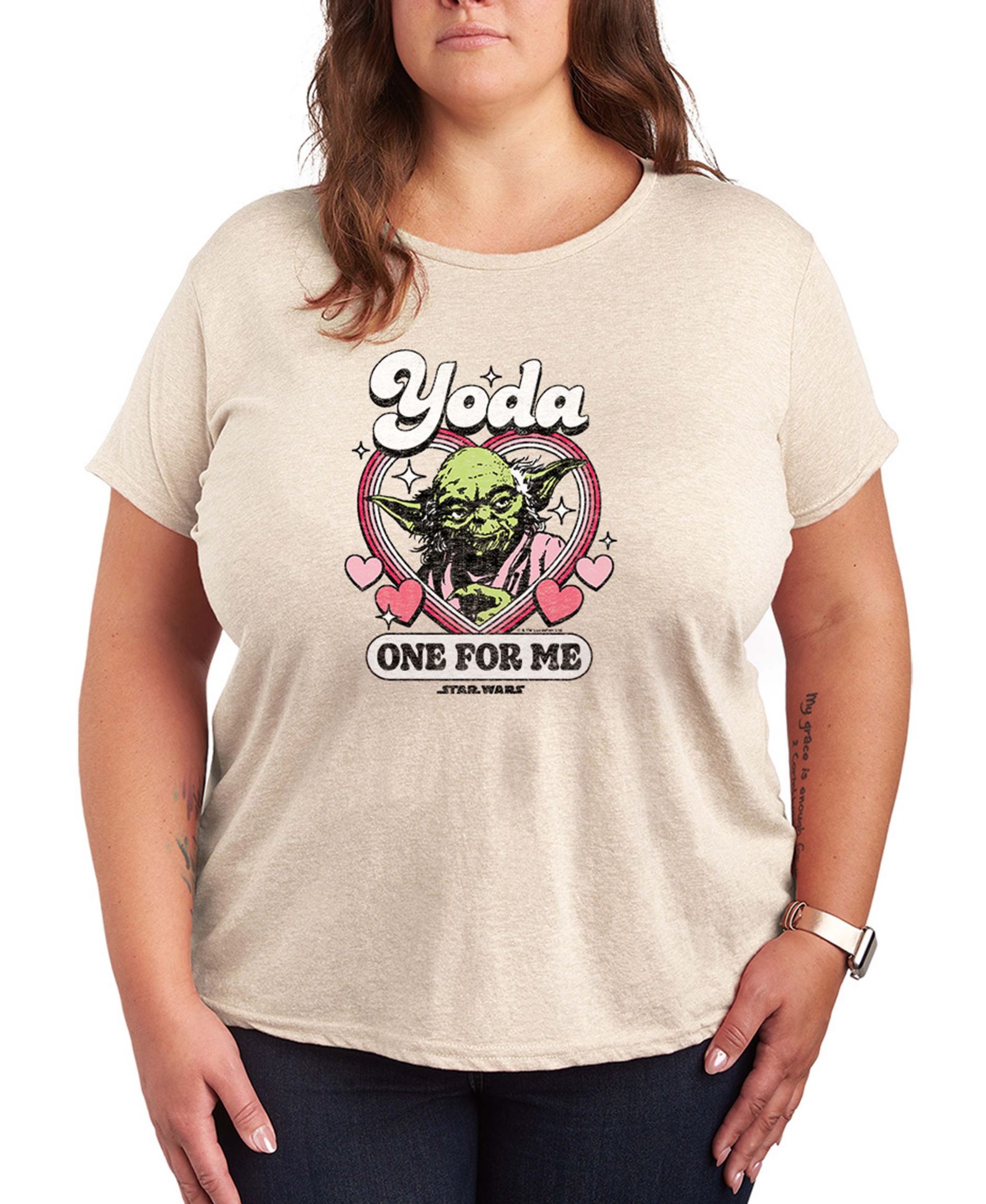 Hybrid Apparel Женская футболка Star Wars Yoda One For Me Short-Sleeve Graphic