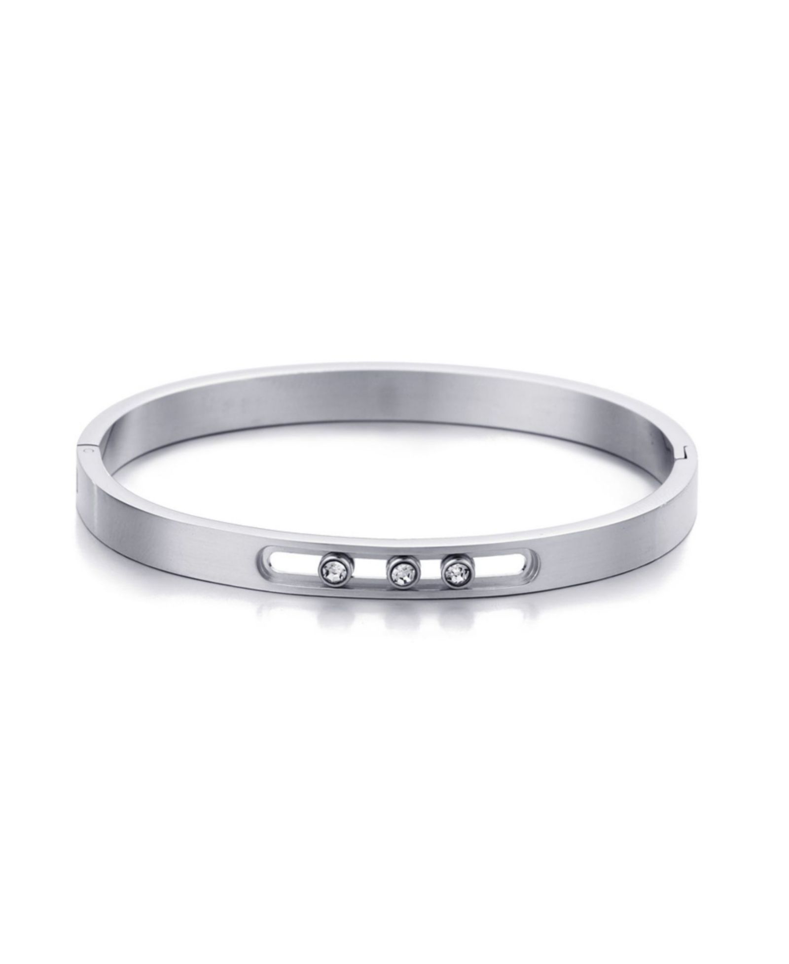 ADORNIA браслет-кафф Silver Sliding Stones Tarnish Resistant