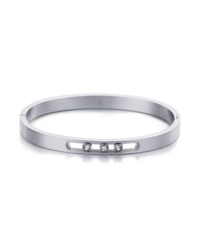 ADORNIA браслет-кафф Silver Sliding Stones Tarnish Resistant