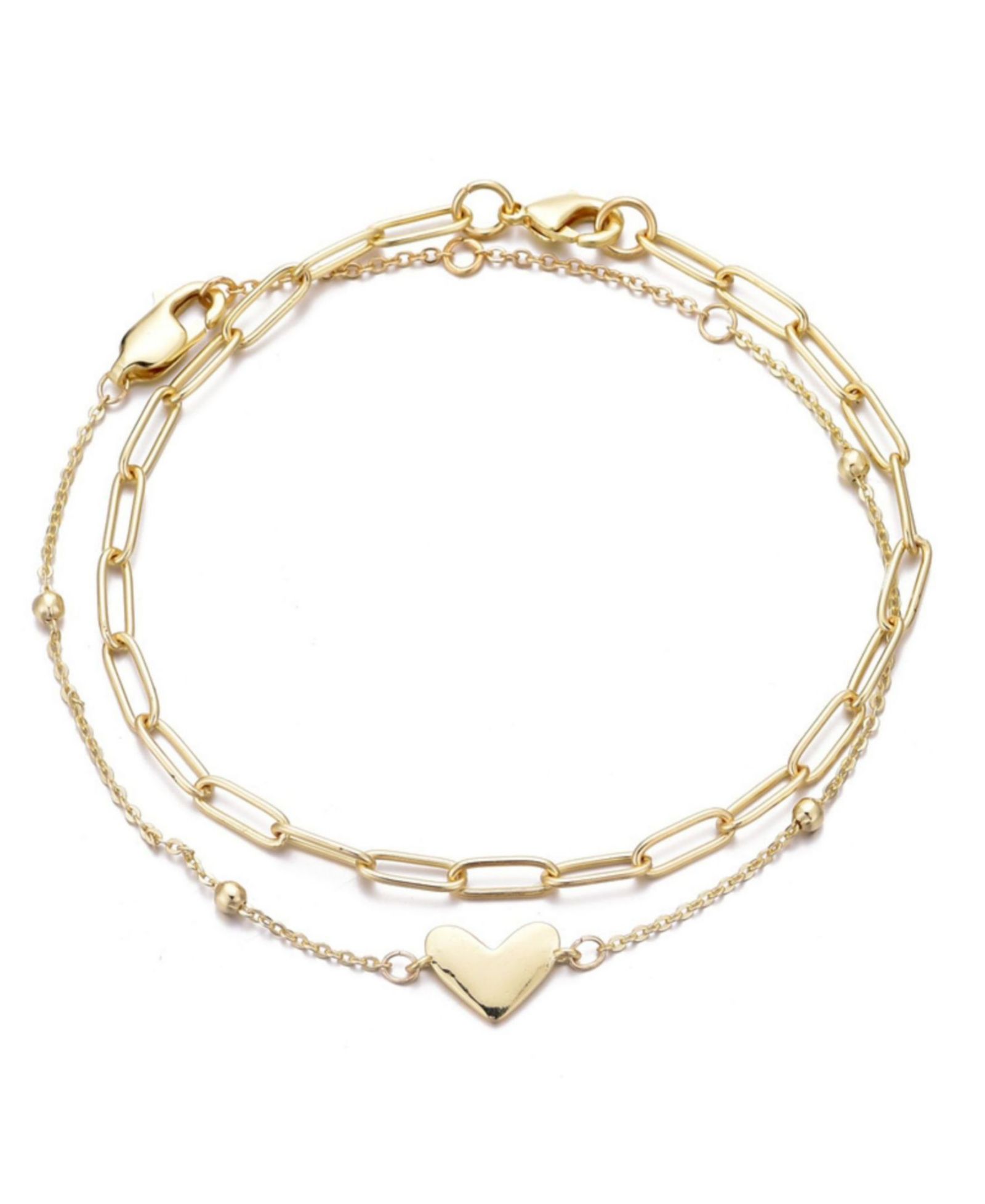 Набор браслетов ADORNIA Gold Chain and Heart