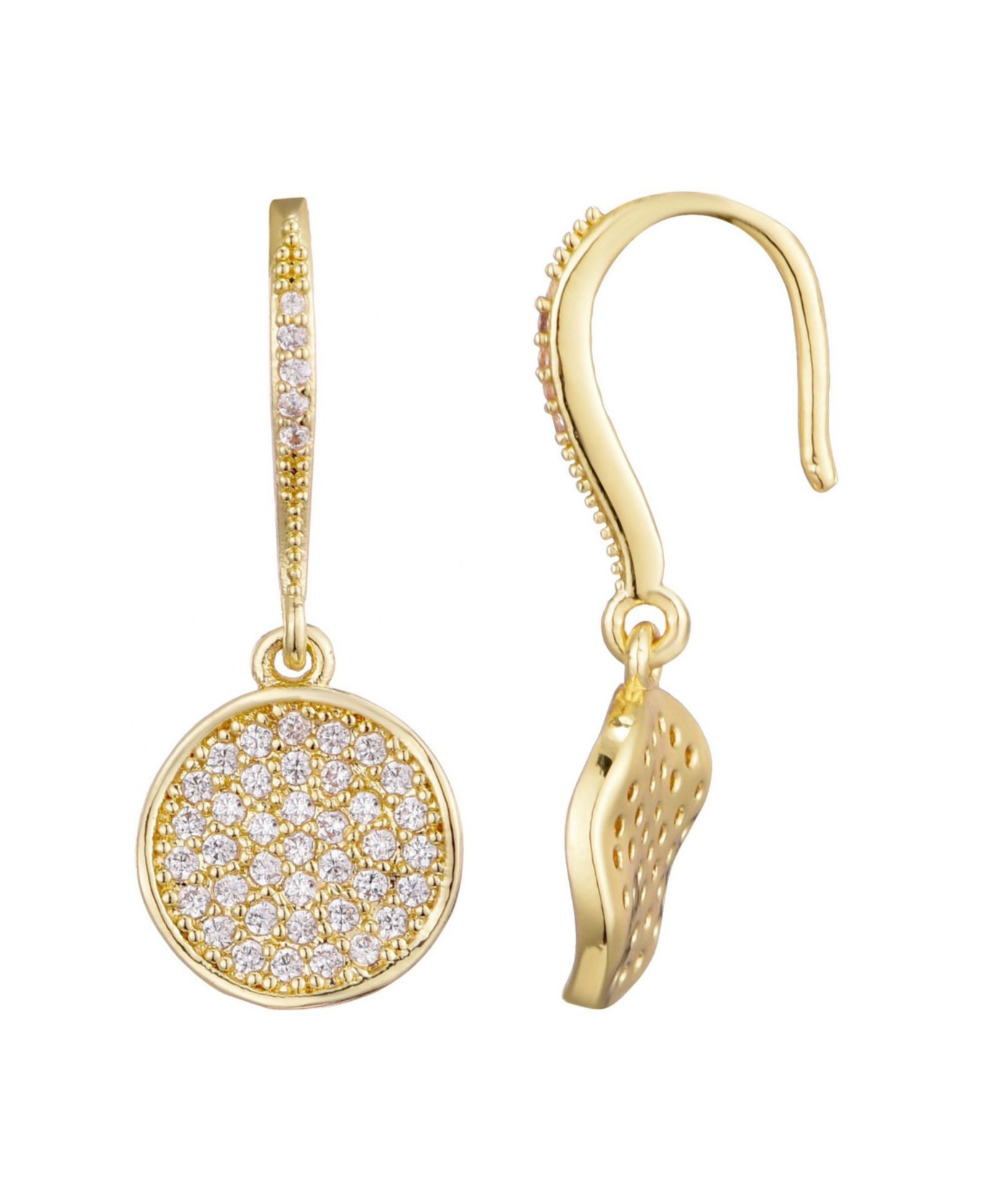 Серьги ADORNIA Gold CZ Wavy Pebble
