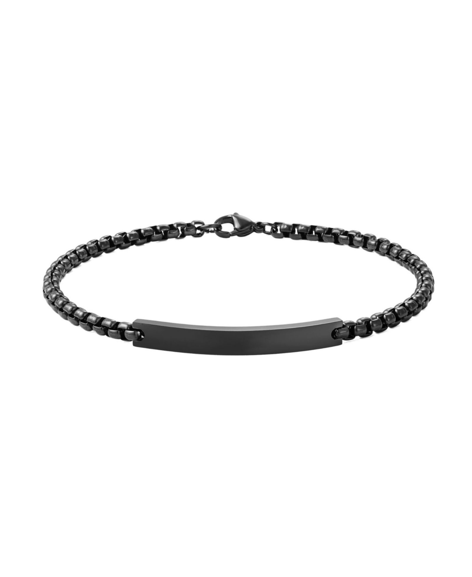 ADORNIA Tarnish Resistant Blackened Silver ID Bracelet