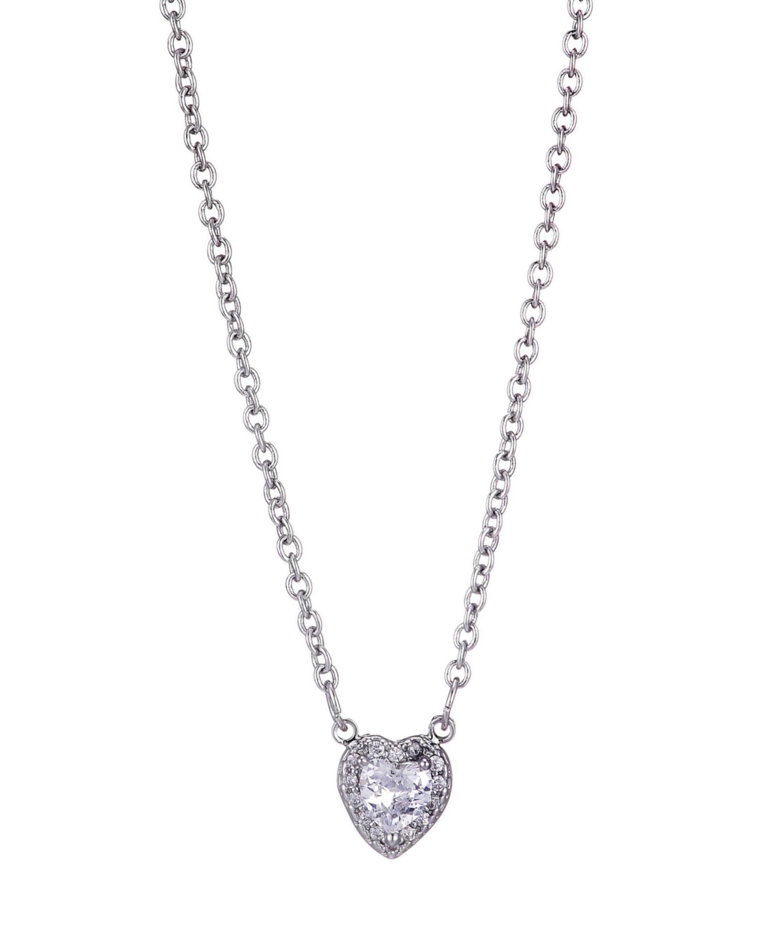 Ожерелье ADORNIA Silver CZ Halo Heart