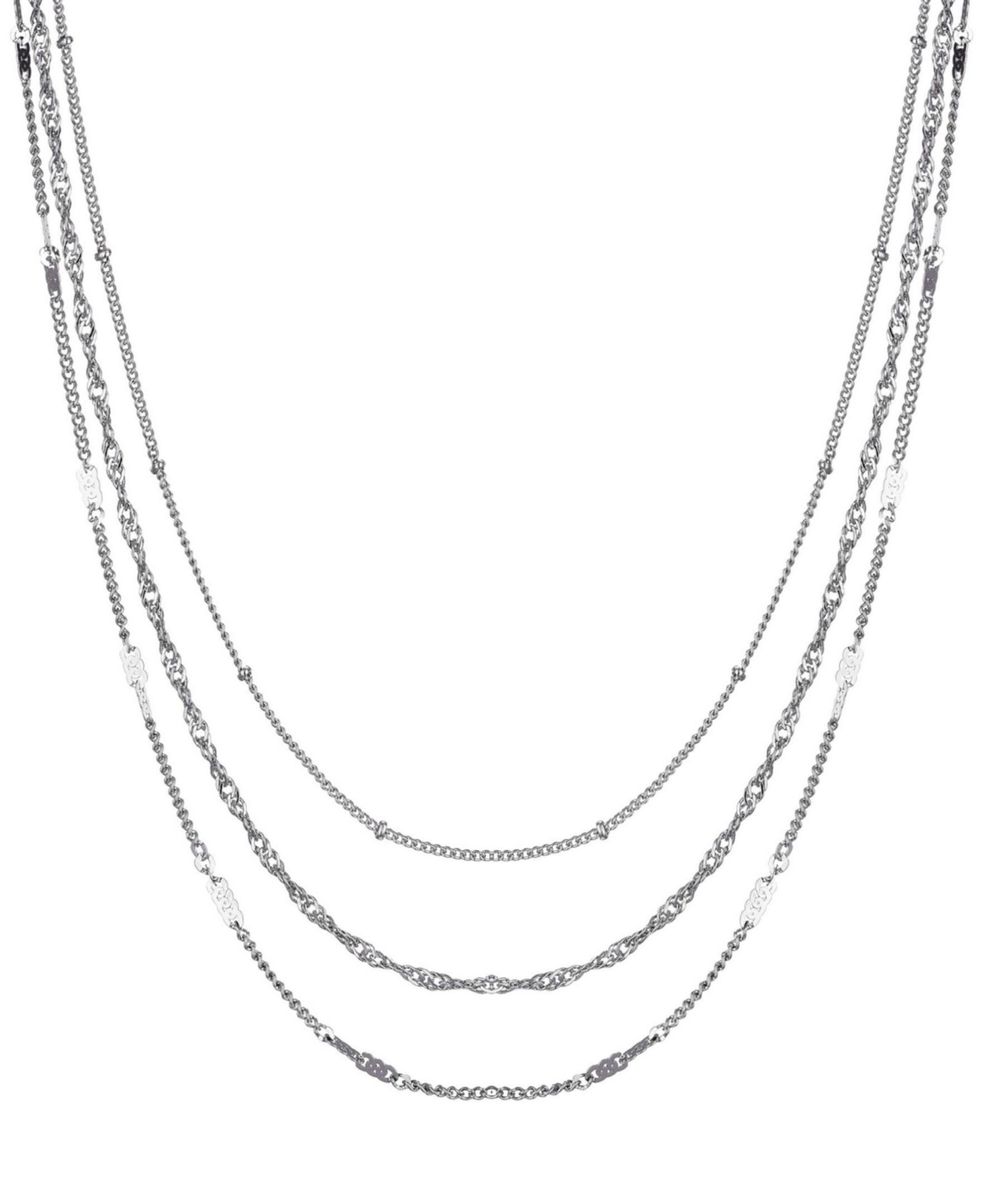 ADORNIA Silver 3-Chain Necklace Set