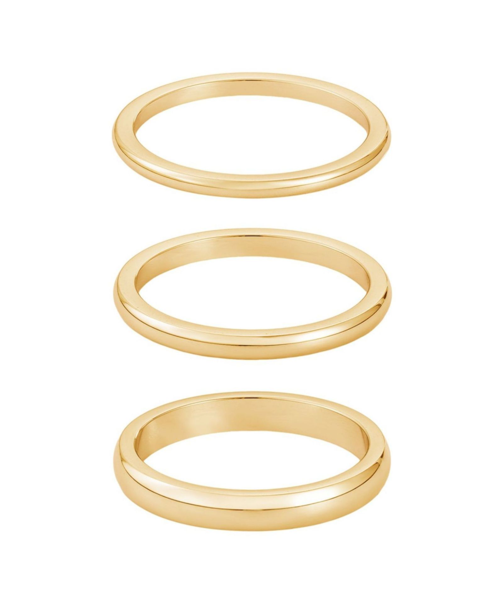ADORNIA Tarnish Resistant Gold Stacking Band Ring Set