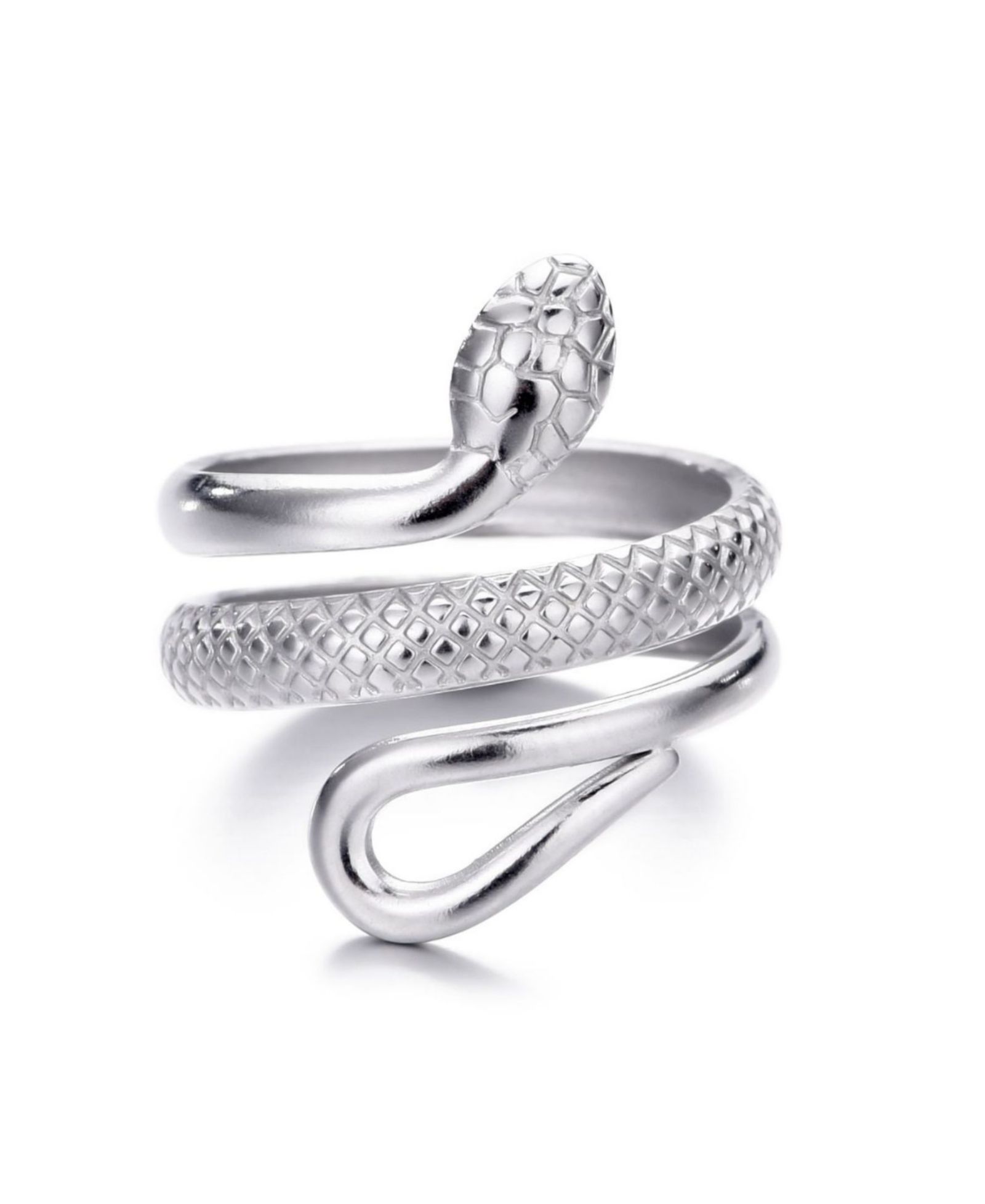 ADORNIA Tarnish Resistant Silver Curvy Snake Ring