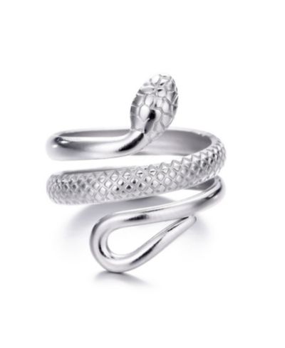 Серебряное кольцо ADORNIA Tarnish Resistant Curvy Snake