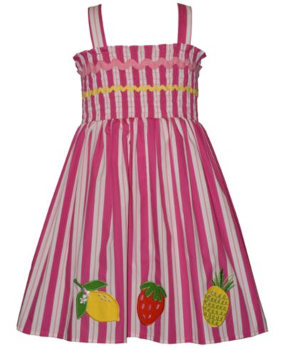 Bonnie Jean Girls' 2T-6X Fruit Applique Sleeveless Dress