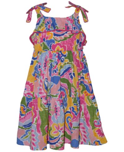 Bonnie Jean Girls' 2T-6X Abstract Tie Shoulder Dress