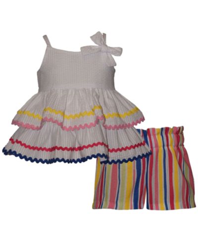 Bonnie Jean Girls' 2T-6X Sleeveless Dress and Shorts, 2-Piece Set