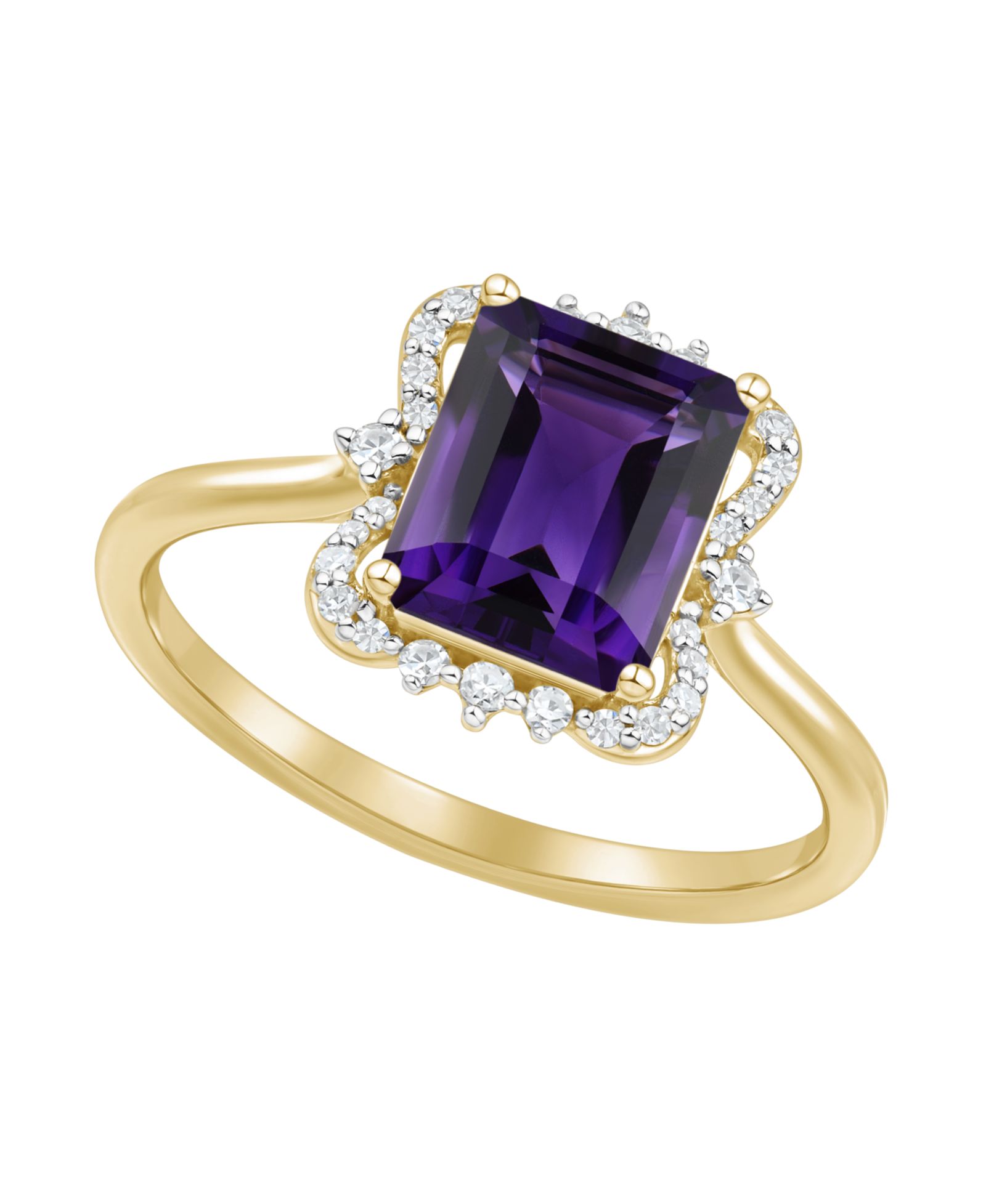 Macy's Swiss Blue Topaz (2-3/4 ct. t.w.) and Diamond Ring in 14k Yellow Gold (also available in Amethyst and Onyx)