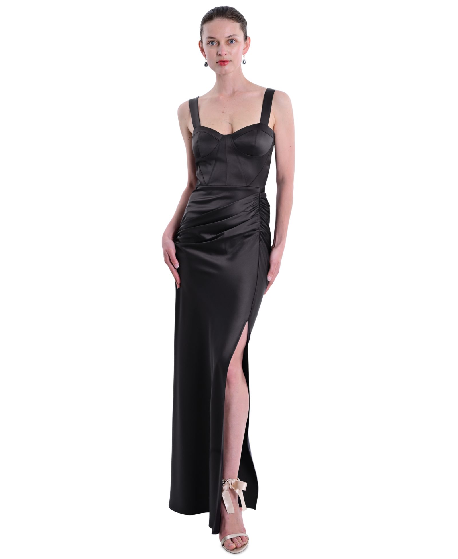 Marchesa Notte Женское вечернее платье с корсетным лифом и бретелями