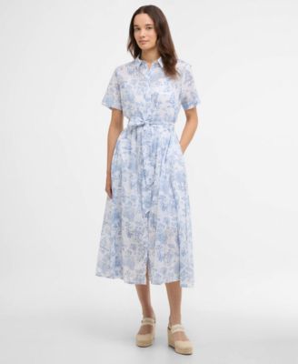 Barbour Женское платье миди с принтом Wisteria