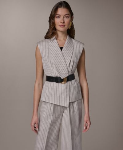 Donna Karan New York женский жилет в полоску без рукавов