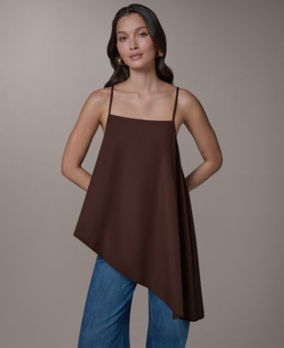 Donna Karan Weekend Женская блузка из поплина с асимметричным подолом