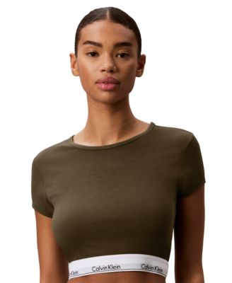 Calvin Klein Performance Женский укороченный футболка с коротким рукавом Modern