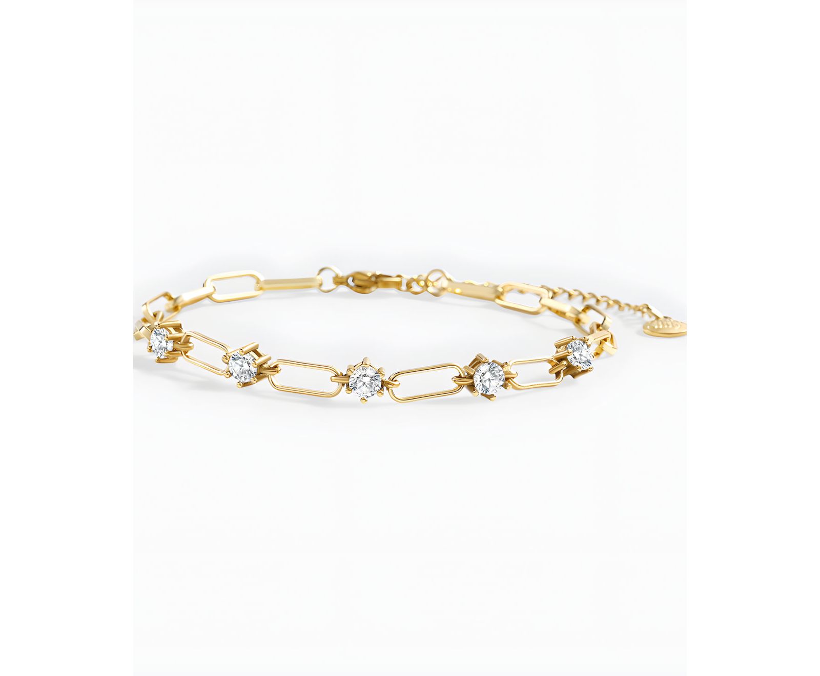 Mint & Lily Браслет Paperclip с вставками Gemstone
