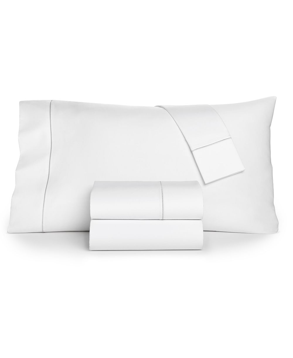Charter Club Solid Hem 550 Thread Count 100% Cotton 4-Pc. Sheet Set, California King, Exclusively at Macy’s