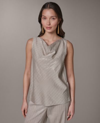 Женский топ Donna Karan New York без рукавов с воротником-косой