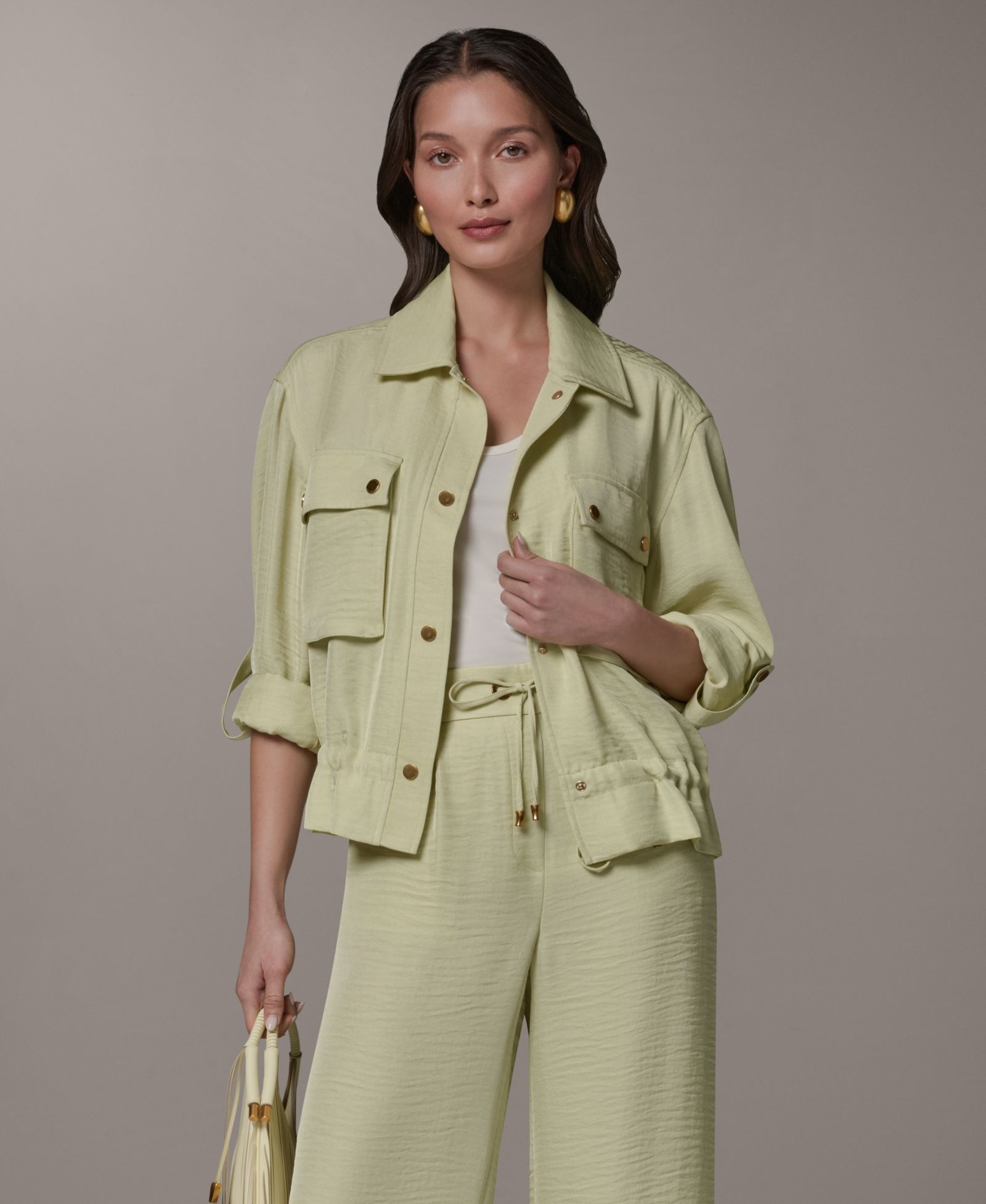Женская куртка Donna Karan New York Collared, Regular & Petite