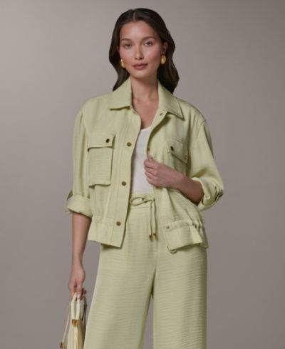 Женская куртка Donna Karan New York Collared, Regular & Petite