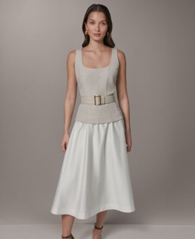 Donna Karan New York Женское миди-платье с круглым вырезом