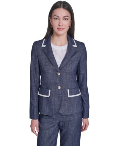 Tommy Hilfiger Women's Crosshatch Notch Collar Blazer
