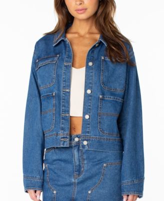 Женская джинсовая куртка Roxy Reel Life Cropped Oversized-Pocket