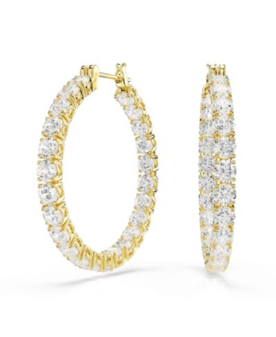 Серьги-кольца Swarovski с золотым напылением Matrix