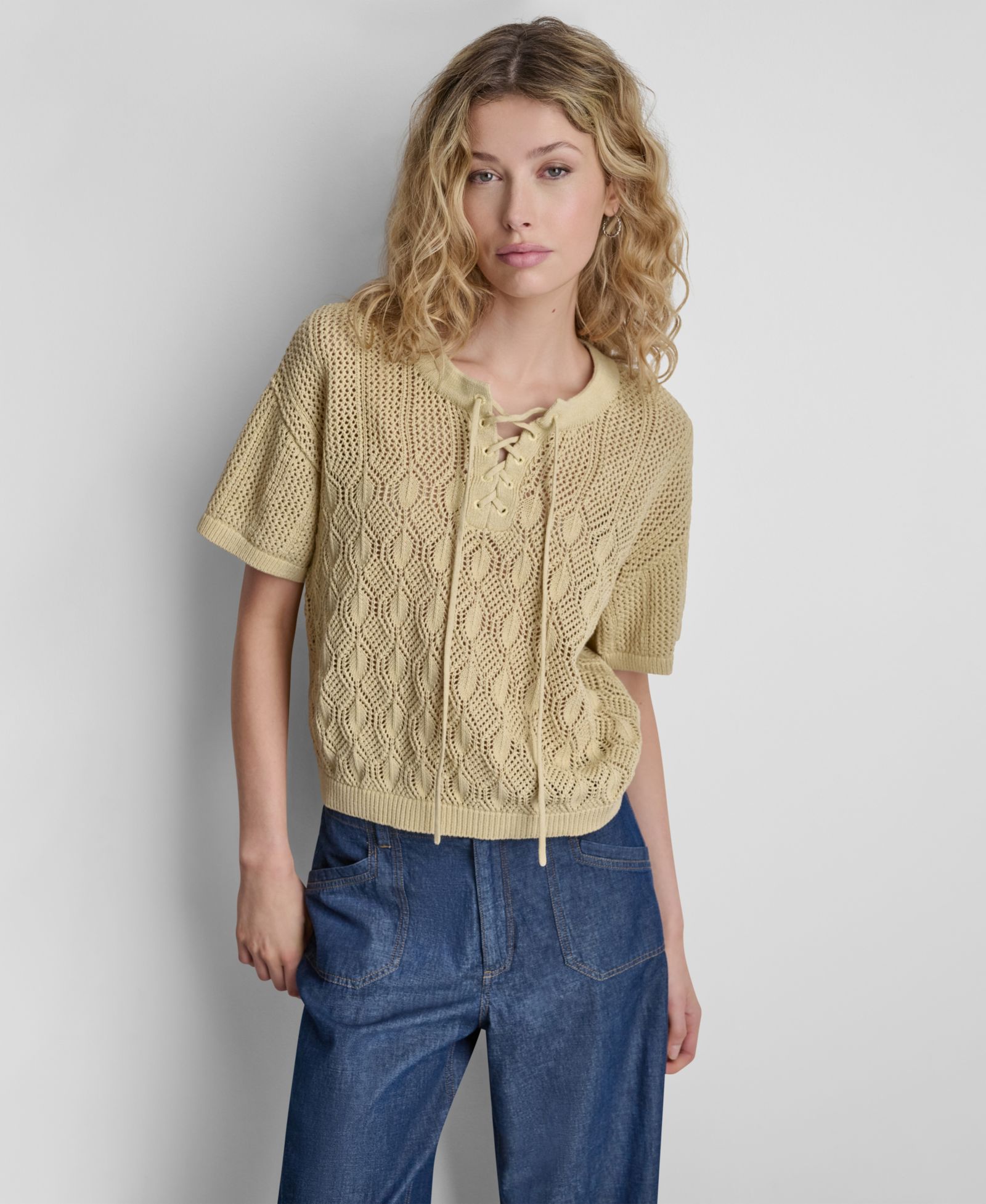 Женский топ DKNY с текстурированным кружевом pointelle