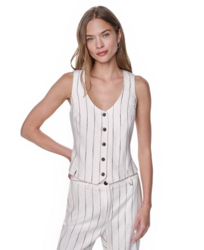 DKNY Женский жилет с полоской и V-образным вырезом