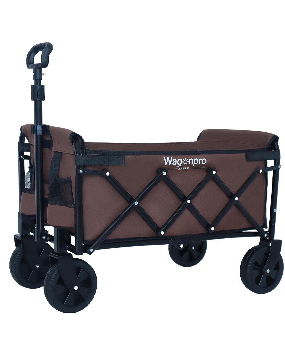 Mondawe Expandable Dual-Layer Storage Wagon Utility Carts w/ 225LBS Capacity, 360degree(s) All-Terrain Wheels