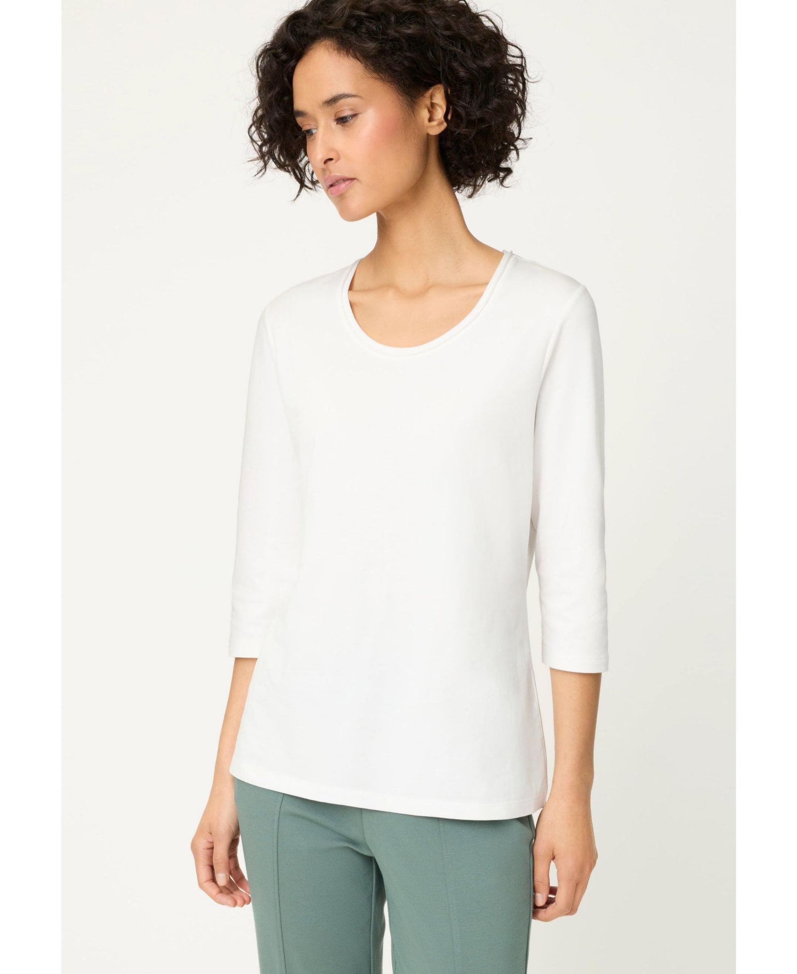 Olsen Women's Solid 3/4 Sleeve T-Shirt