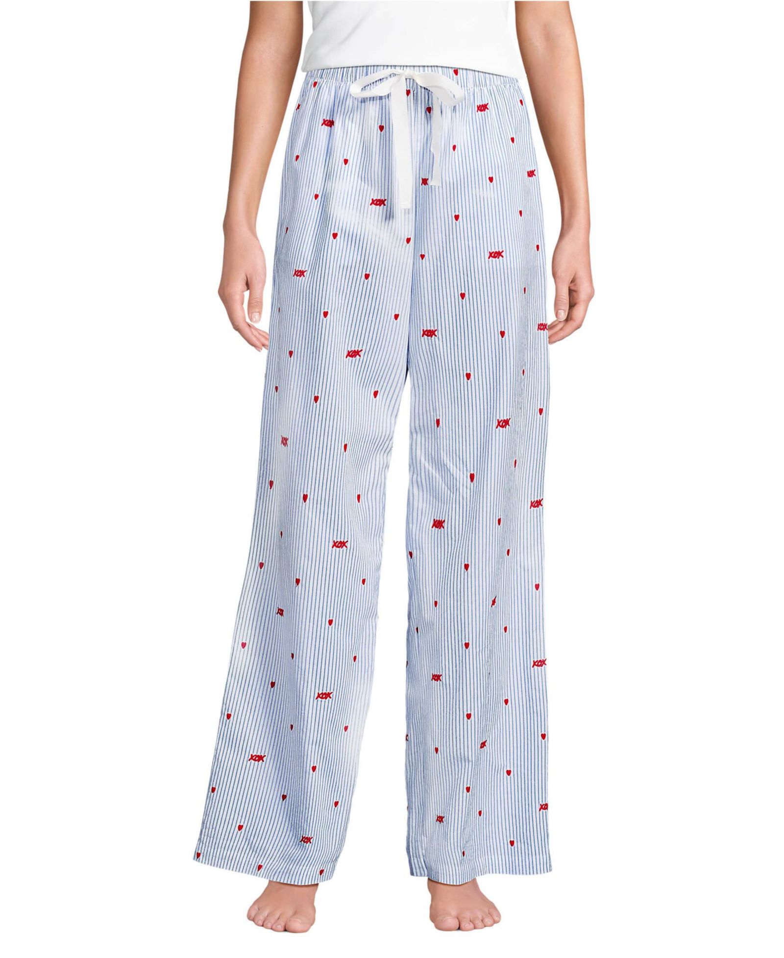 Lands' End Women's Poplin Wide Leg Sleep Pants