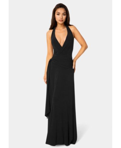 Женское платье Bebe Wrap Front Plunge Neck Maxi Dress