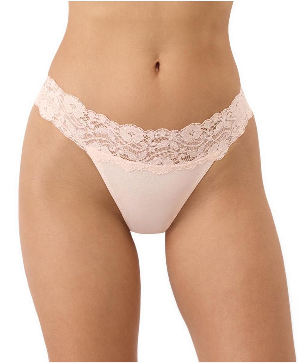 Pact Женский Lace Waist Thong 3-Pack Made With Cotton