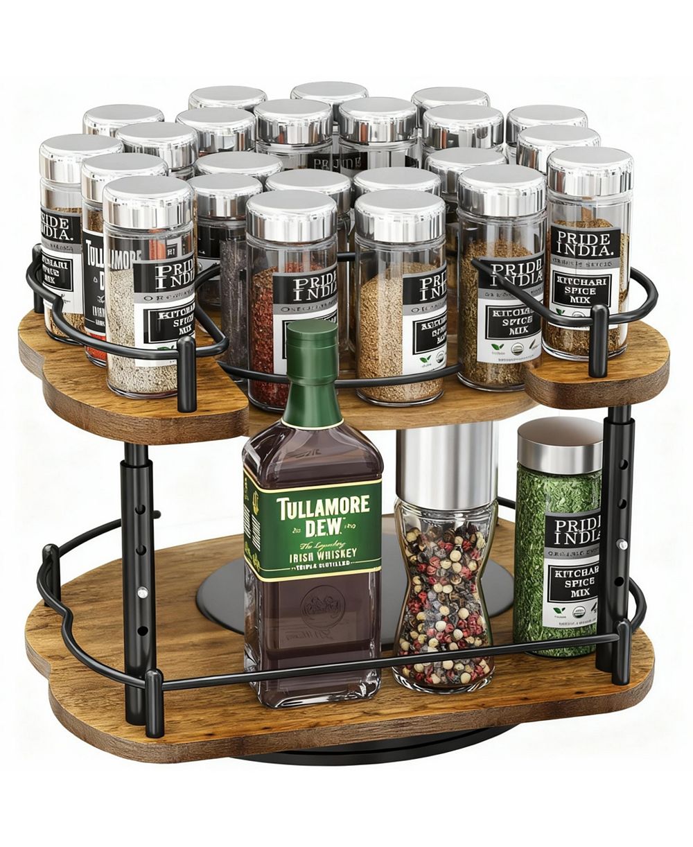 Стеллаж для специй YIGII Adjustable Spice Rack для шкафа, дерево и металл