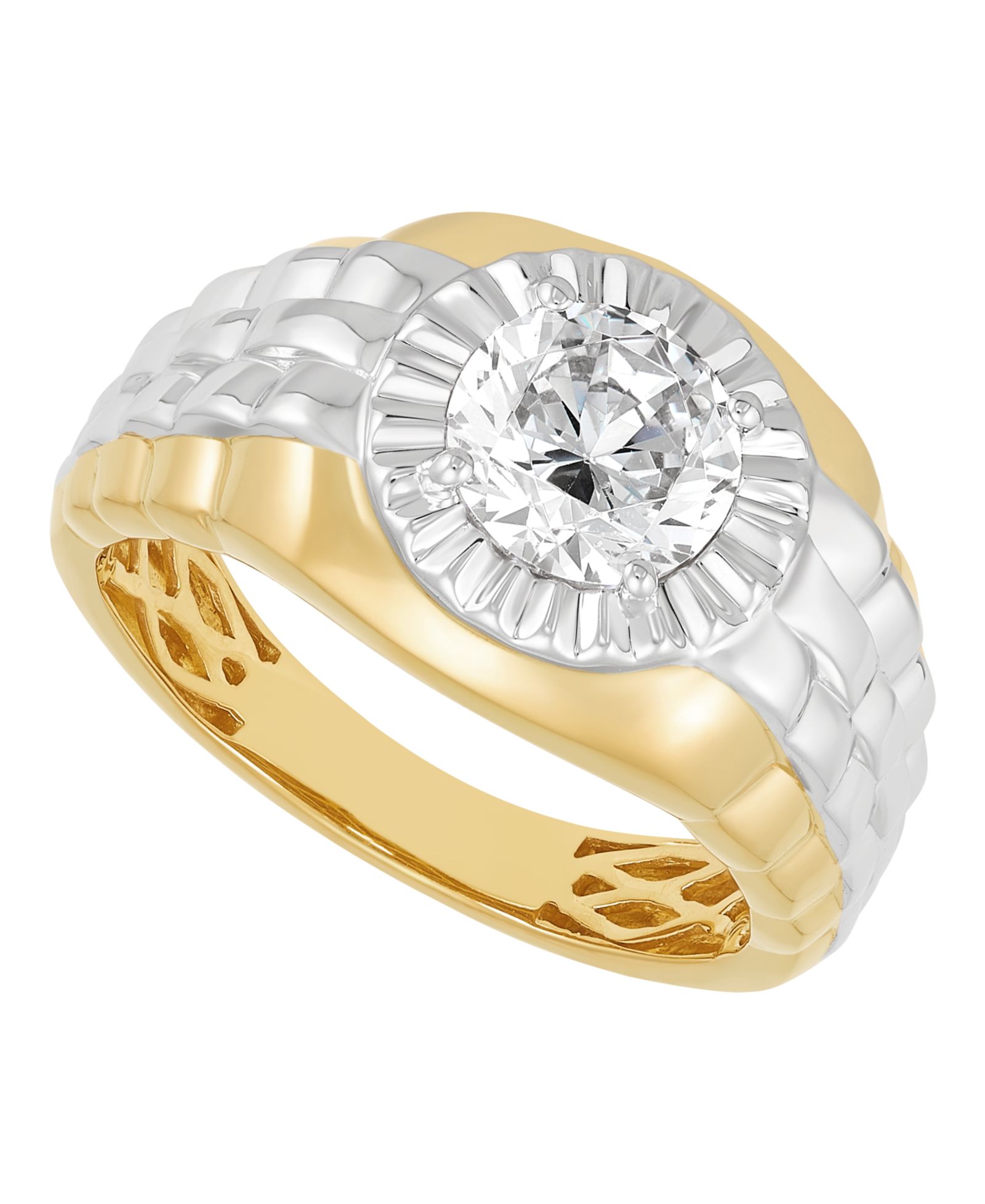 Grown With Love Lab Grown Diamond Solitaire Ring (2 ct. t.w.) in 14k Yellow Gold Plated Sterling Silver Rhodium