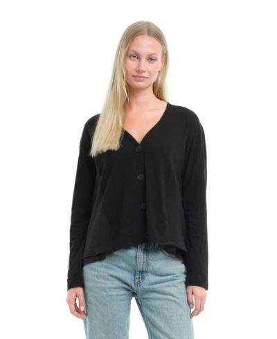 WILT Women's Button Front Mixed Cardigan