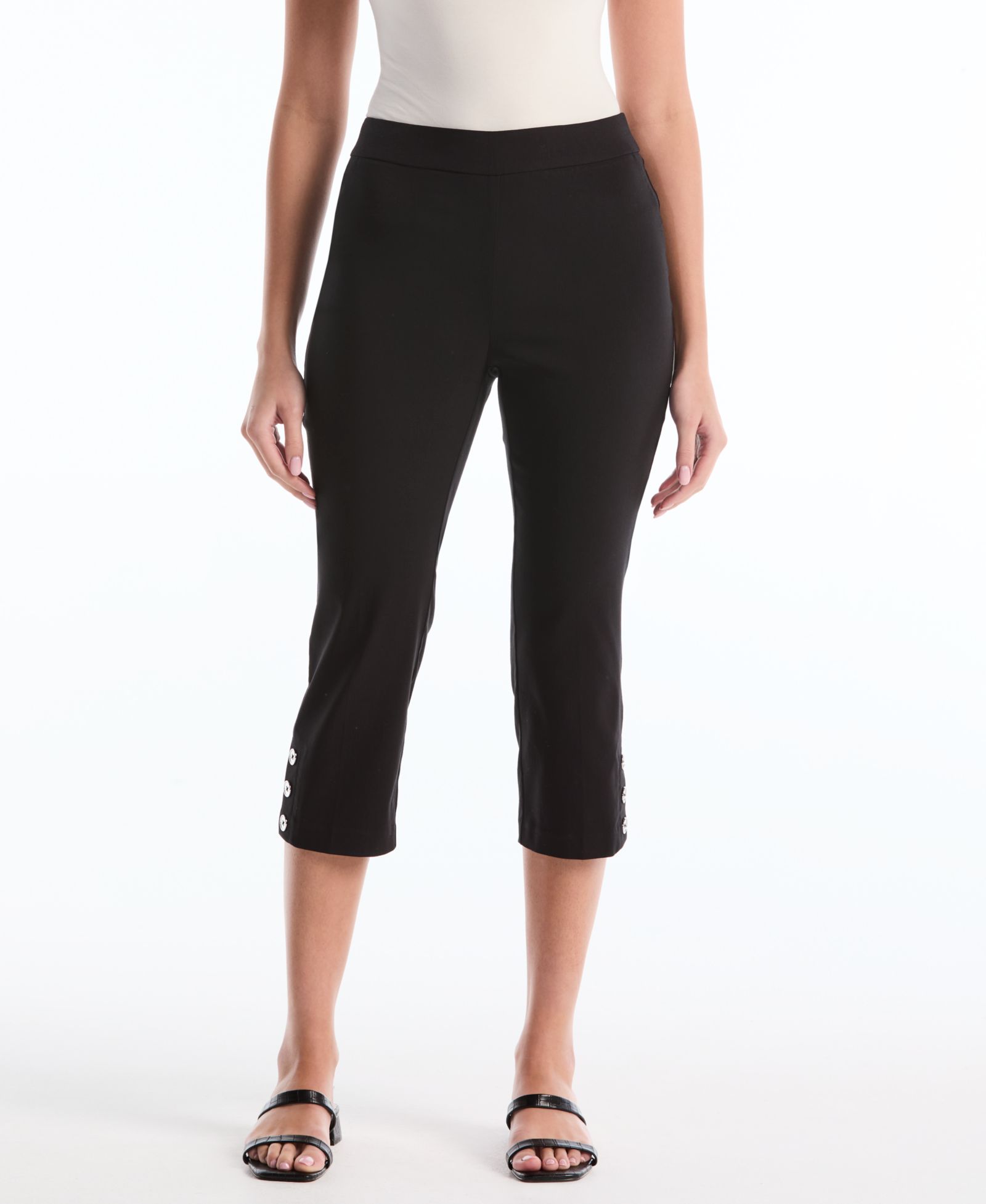 Rafaella Petite Button Detail Capri Pants